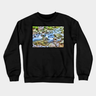 Steep river flowing among the stones Crewneck Sweatshirt